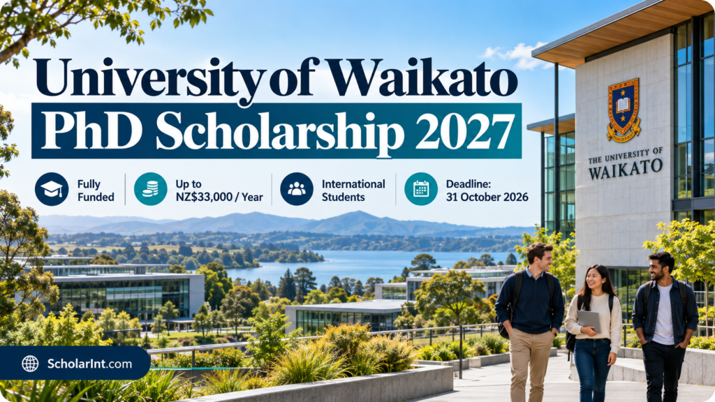 University of Waikato PhD Scholarship 2027