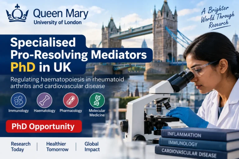 Specialised Pro-Resolving Mediators PhD in UK